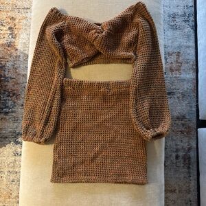 Fashion Nova Brown Knit Dress Set